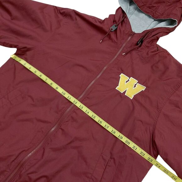 Port Authority Jacket Mens Small Burgundy Full Zip Lined Nylon Preppy University - Picture 11 of 12